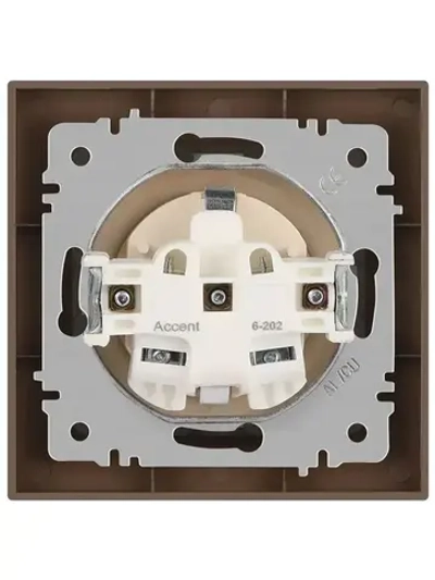 Розетка с заземлением Intro Accent серый