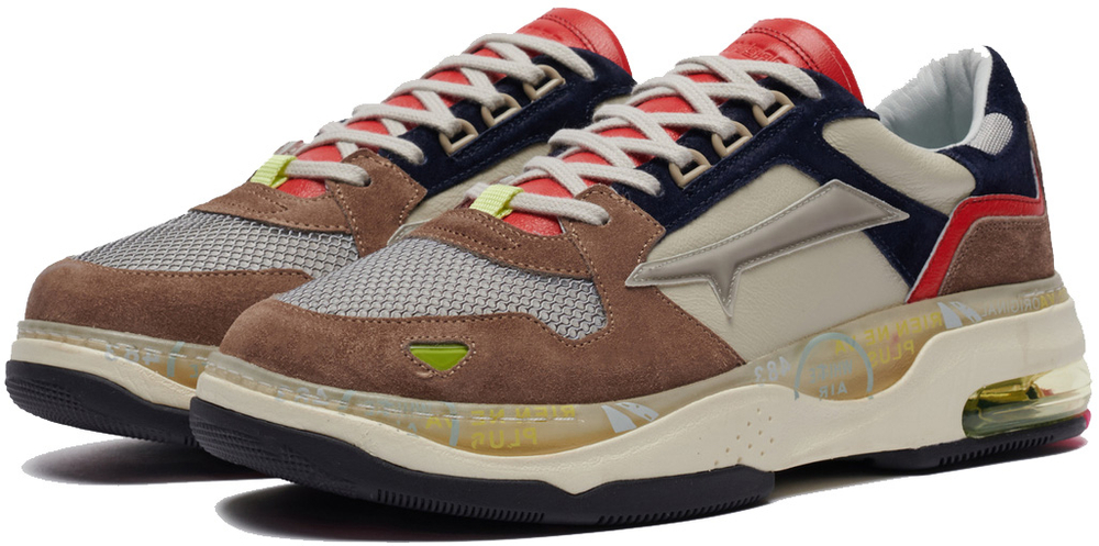 Premiata Drake 034 Коричневые с красным