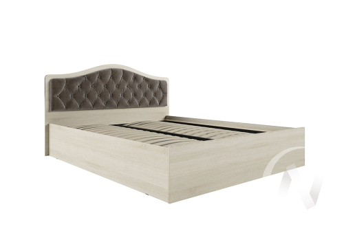 Кровать "Дели 1;4" с осн. ортопед. на опорах (Дуб сонома/Велюр шоколад)