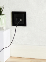 BRITE Розетка двойная RJ11+RJ45 кат.5E РК/Т12-БрЧ черный IEK