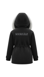 Парка из шерсти в черном