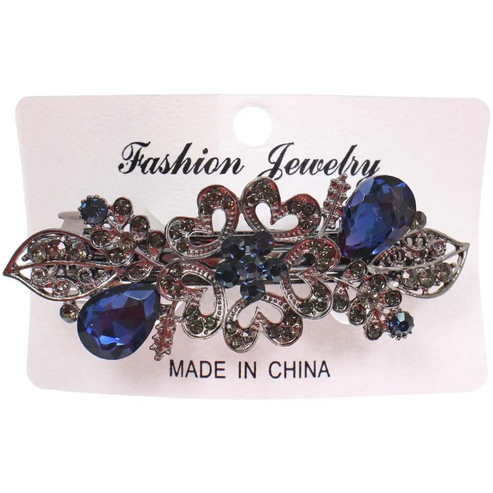 Заколка - автомат металлическая на блистере «KLEVER», бергамо, цвет как на фото, 8*3см ( хедр Кокетка)