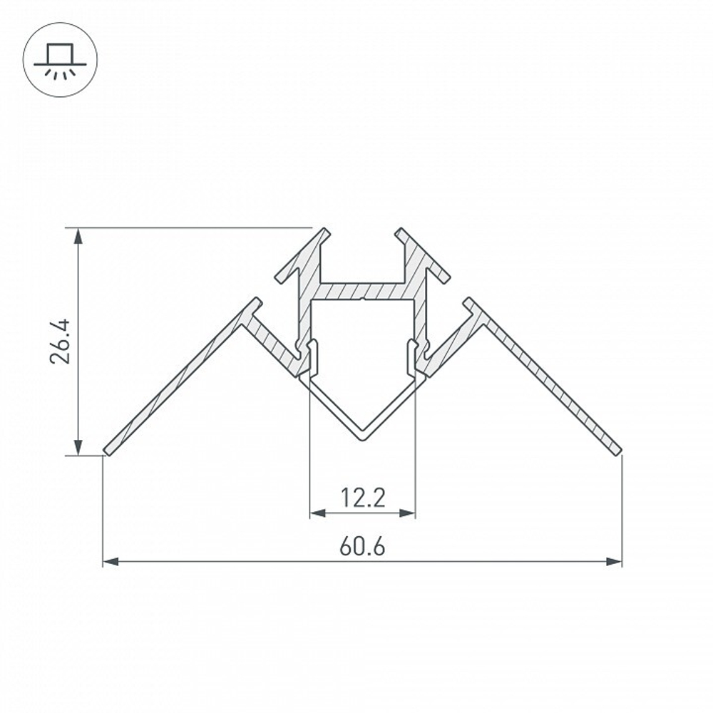 Профиль Arlight ARH-DECORE-S12-INT-2000 ANOD внутренний 023868