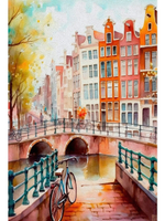 Алмазная мозаика 17*22см. блест. с подр. "Осенние улицы Амстердама" с полн.заполн.20цв. (Арт.НД-0772