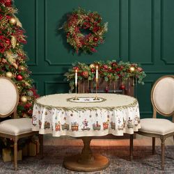 СКАТЕРТЬ ОВАЛЬНАЯ "ЩЕЛКУНЧИК" ,140Х180СМ ,БЕЖЕВЫЙ, 100% ХЛОПОК ,ТВИЛ