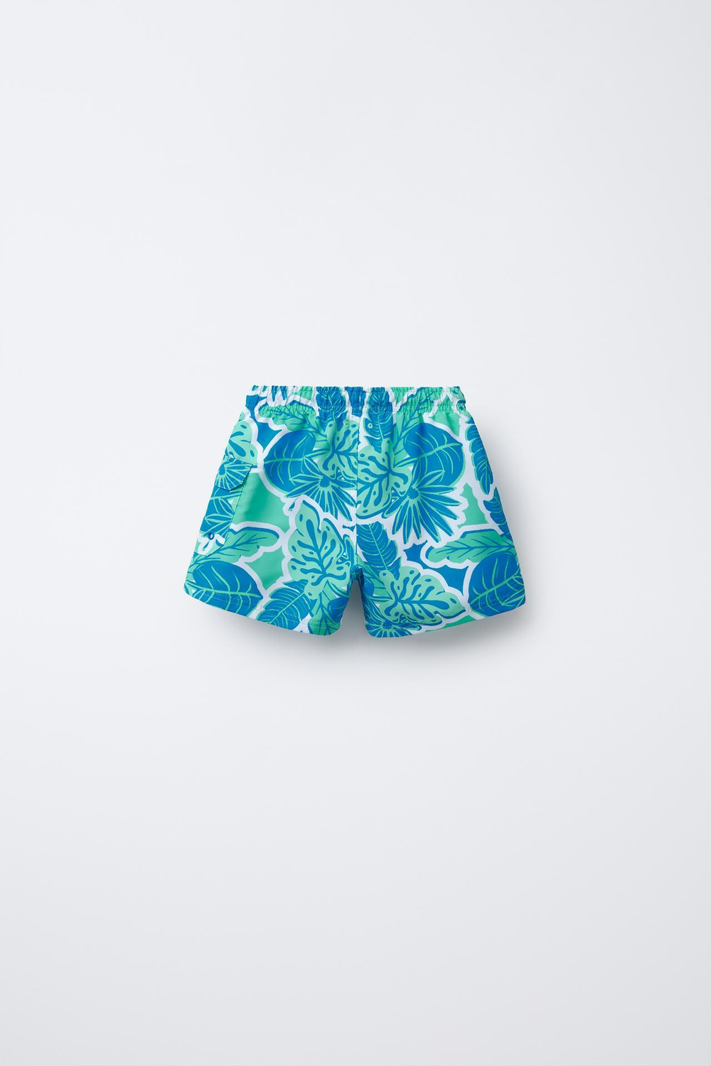 ZARA ПЛАВКИ С ПРИНТОМ «ЛИСТЬЯ», БИРЮЗОВЫЙ