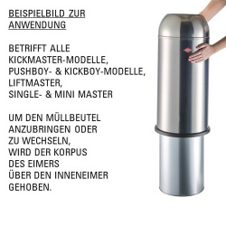 Ведро для мусора 33л Wesco Kickmaster матовое белое