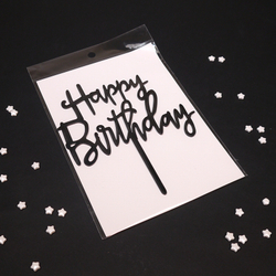 Топпер "Happy Birthday" черный 9*15 см. 4150217