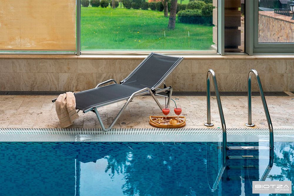 Шезлонг Biotza Hera алюминиевый, антрацит