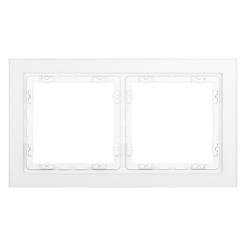 Рамка стеклянная VOLTUM S70 на 2 поста, (белый,матовый,стекло)