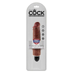 Реалистичный коричневый фаллос с вибрацией King Cock 8" VIbrating Stiffy (Цвет: коричневый)