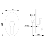 LM3223C Атлантисс Смеситель для душа встраиваемый, без аксессуаров, хром (к/к 6)
