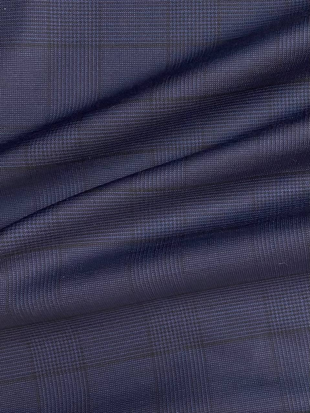 Шерсть костюмно-плательная Guabello 1815 темно-синяя в клетку