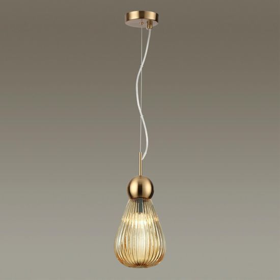 5402/1 MODERN ODL_EX23 159 золотой/янтарный/металл/стекло Подвес E14 1*40W ELICA