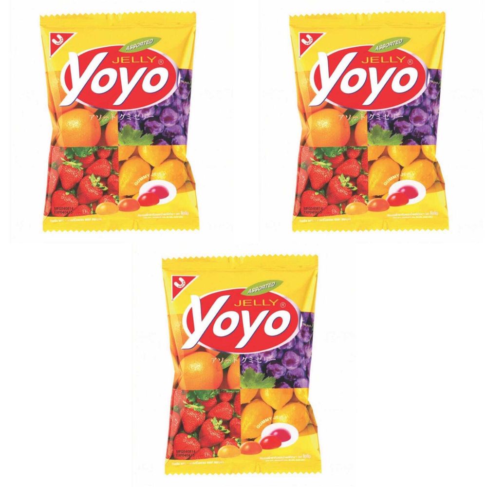 Конфеты желейные Yoyo Jelly Ассорти фруктовое 80 г, 3 шт