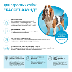 Корм сухой для взрослых собак породы Бассет-хаунд, премиум полнорационный комплекс, с лососем, 2,5 кг, QUATTRO