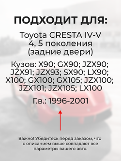 Ремкомплект (втулки) нижних петель задних дверей Toyota Cresta (IV-V) [Кузов: X90, GX90, JZX90, JZX91, JZX93, SX90, LX90, X100, GX100, GX105, JZX100, JZX101, JZX105, LX100] (1 петля, RPD9-1) 1996-2001