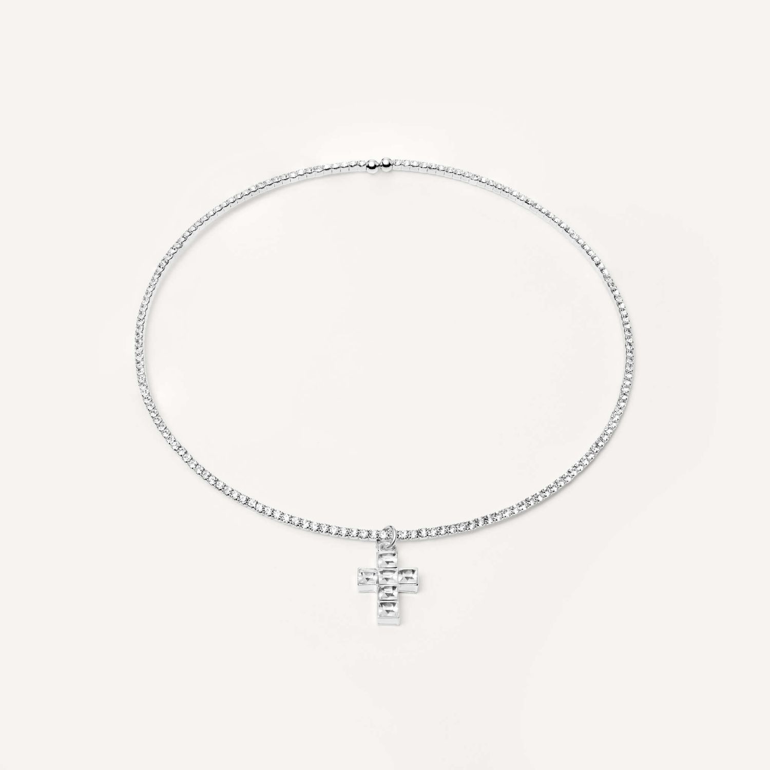 Колье Cubic Cross Necklace – Clear