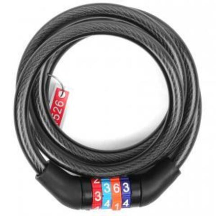 Замок вел.кодовый- цепь 8*1000мм, черная оплетка, инд.уп. Vinca Sport VS 8303 black