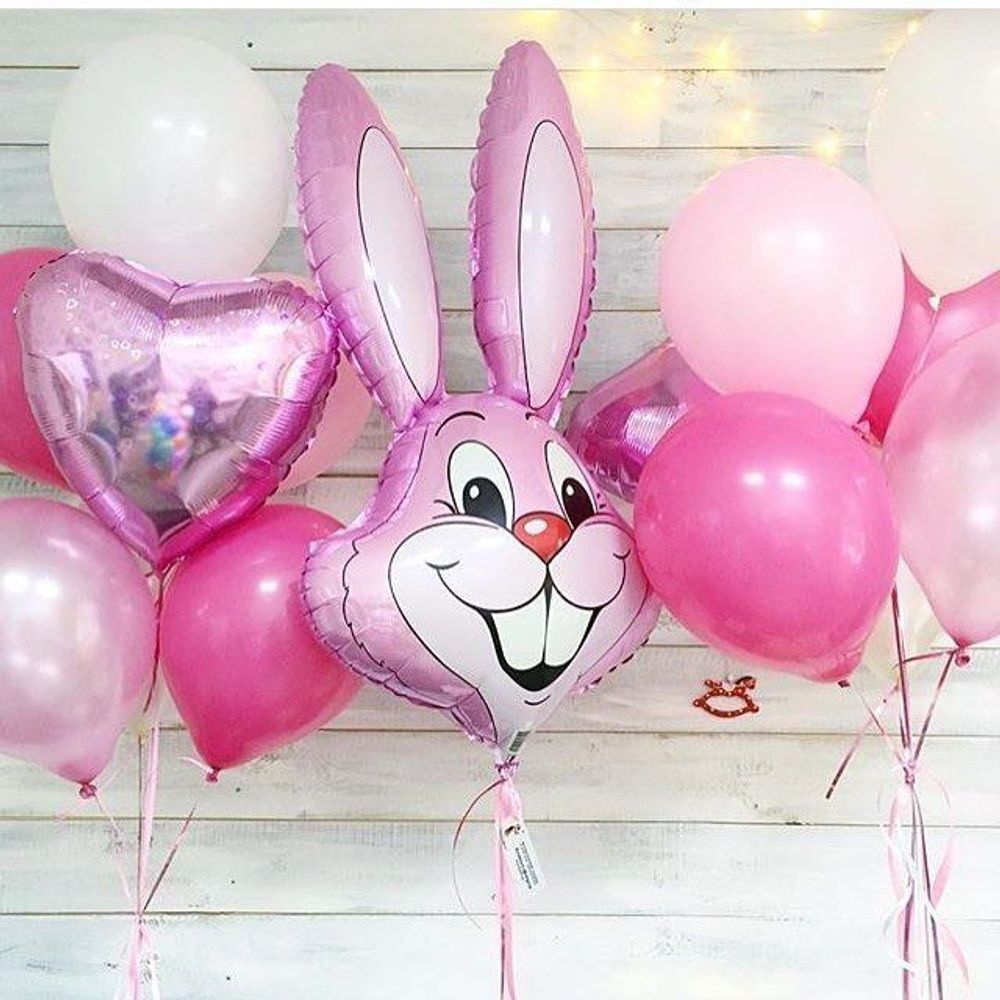 Шар 35"/89см Фигура, Заяц, Розовый