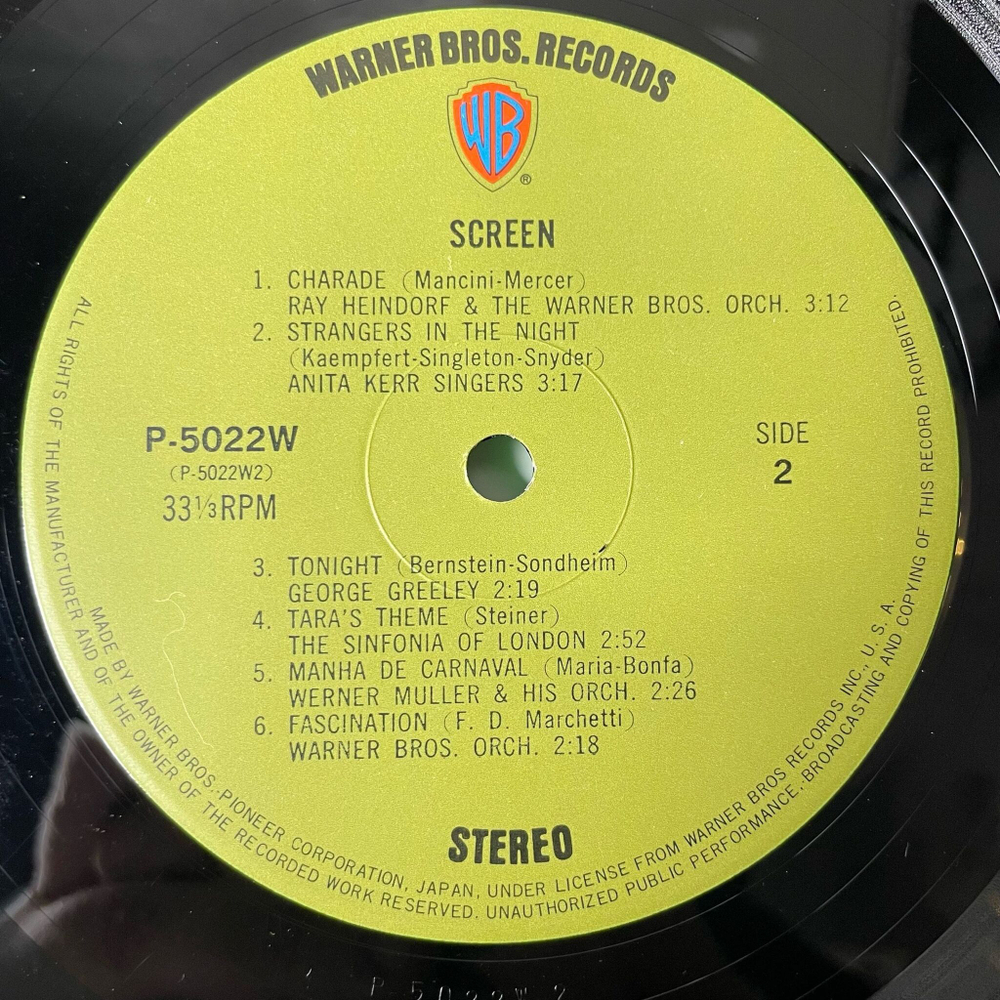 Винтажная виниловая пластинка LP Screen Музыка Из Кинофильмов (Japan 1968) (Obi) Raindrops Keep Fallin On My Head