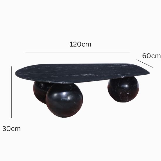 Кофейный стол Peregrine 120х60 черный индийский мрамор