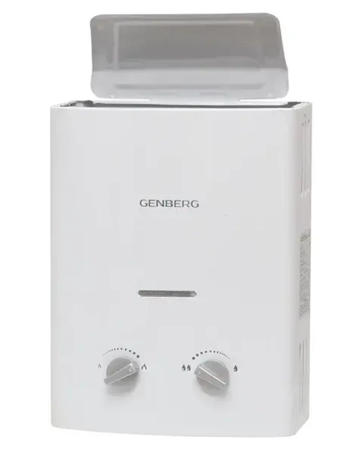 Газовая колонка Genberg 105.01 Бездымоходная. Белая, автомат, 5кВт, 5л/мин