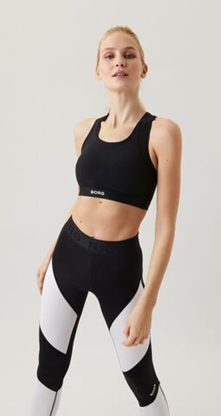 Теннисный бюстгальтер Bjorn Borg Medium Top Sky Solid W - black beauty
