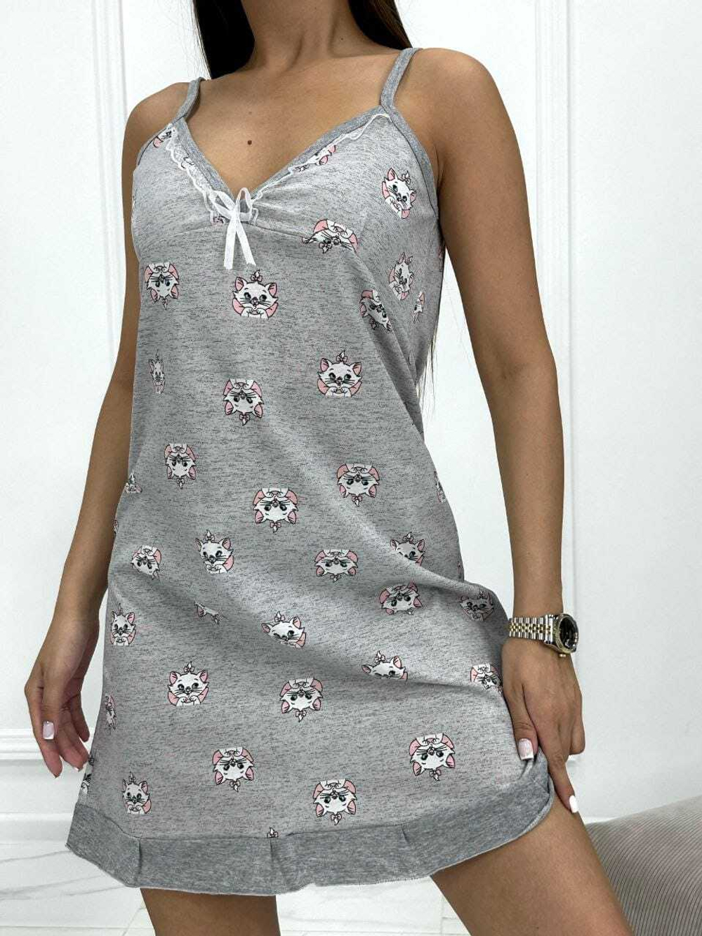 [m]Сорочка молодежка х/б на бретели 9636