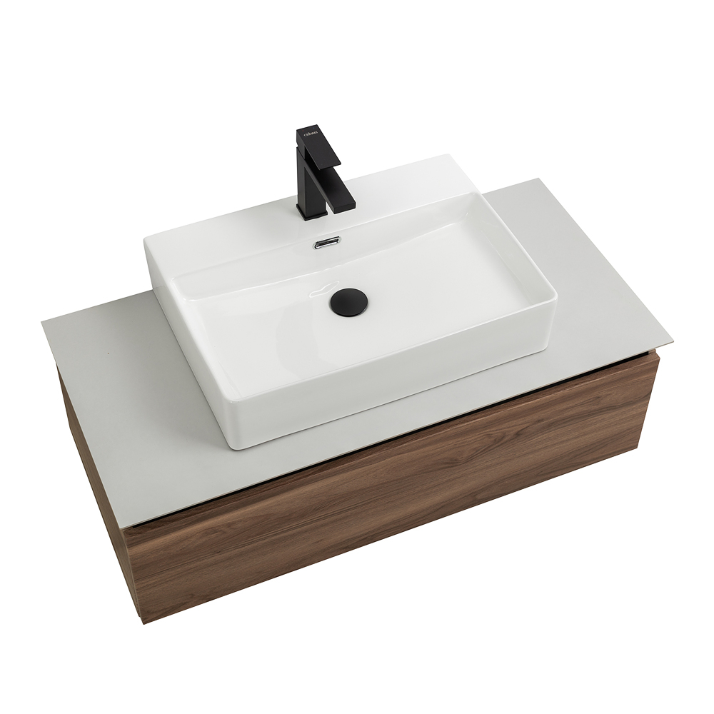 Мебель для ванной со столешницей и накладной раковиной Cezares SLIDER 100 Орех дымчатый SLIDER-1000-1C-SO-NA-P