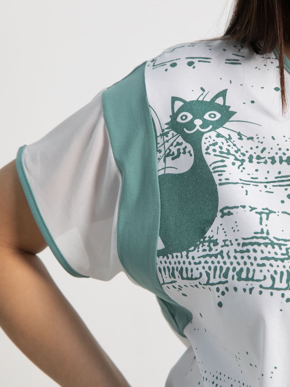 Блуза Алтея (белая/олива) Б15364-20М LT Collection