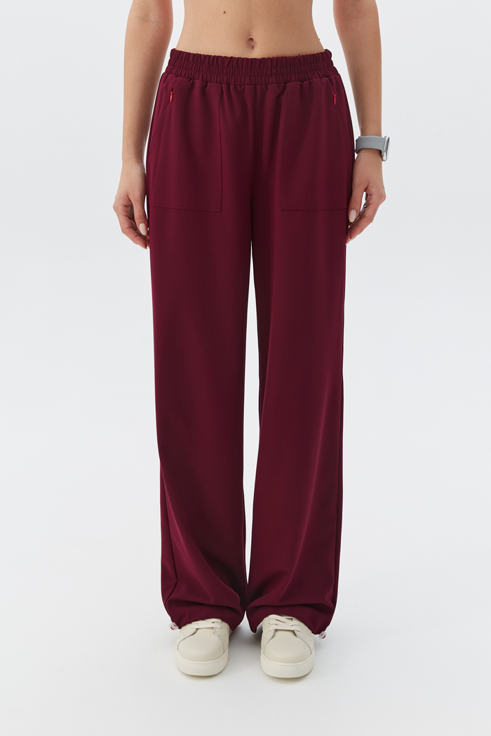 Брюки свободные медицинские женские Йошо, бордо ОЛД