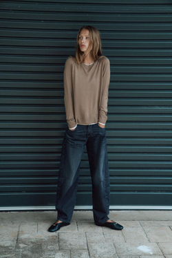 ZARA ТРИКОТАЖНЫЙ ДЖЕМПЕР, СЕРО-КОРИЧНЕВЫЙ