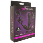 Черный силиконовый вибромассажер простаты 19см с эрекционным кольцом и пультом ДУ PipeDream Anal Fantasy Ass-gasm Slide & Glide Prostate Stimulator with Remote 4795-23