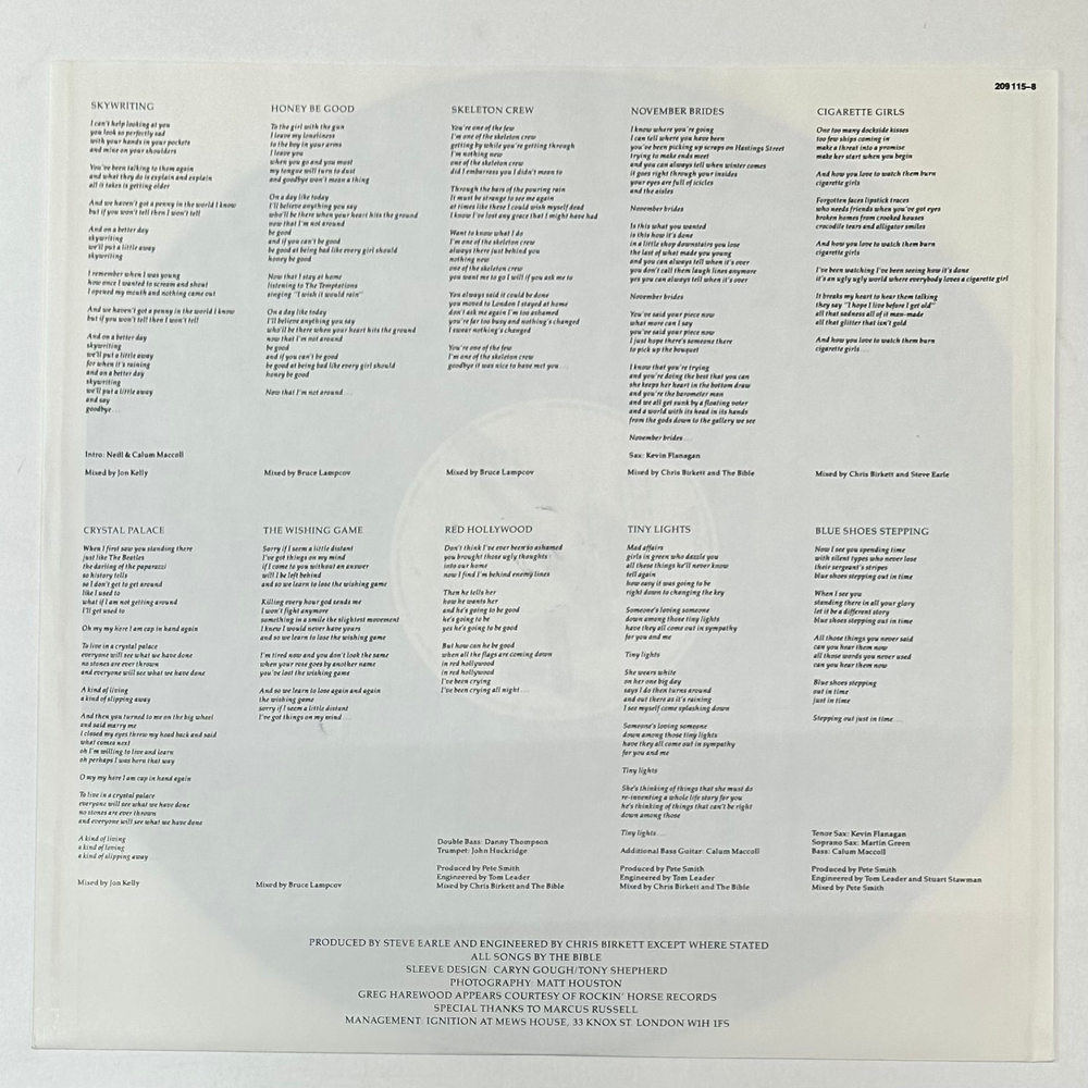 The Bible - Eureka (Европа 1988г.)