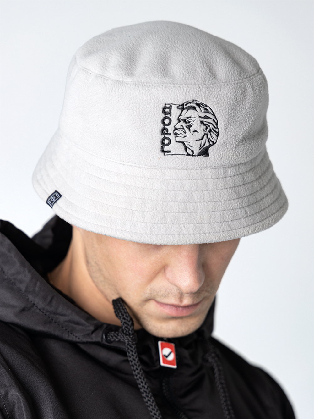 Панама флисовая с портретом Город Горький серая