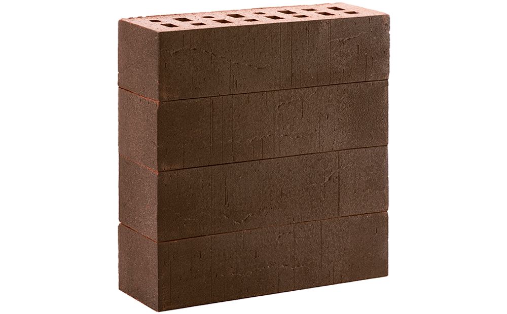 Кирпич клинкер ЛСР фасадный 0,71НФ Темно-красный с черным песком «Лиссабон» винтаж М-300 250x85x65