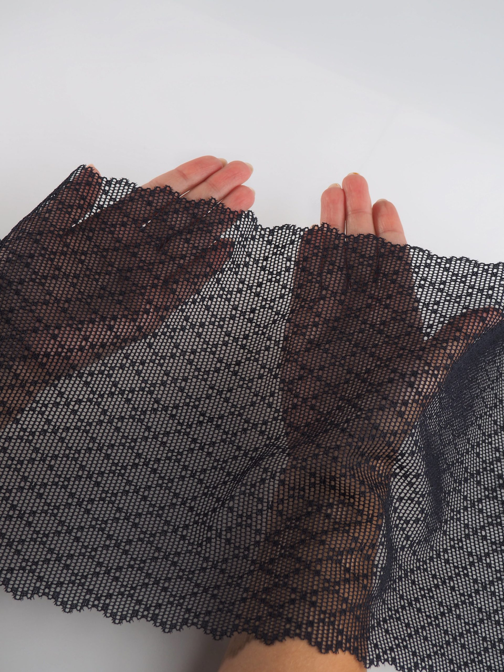 Эластичное кружево темно-синее ширина 22 см