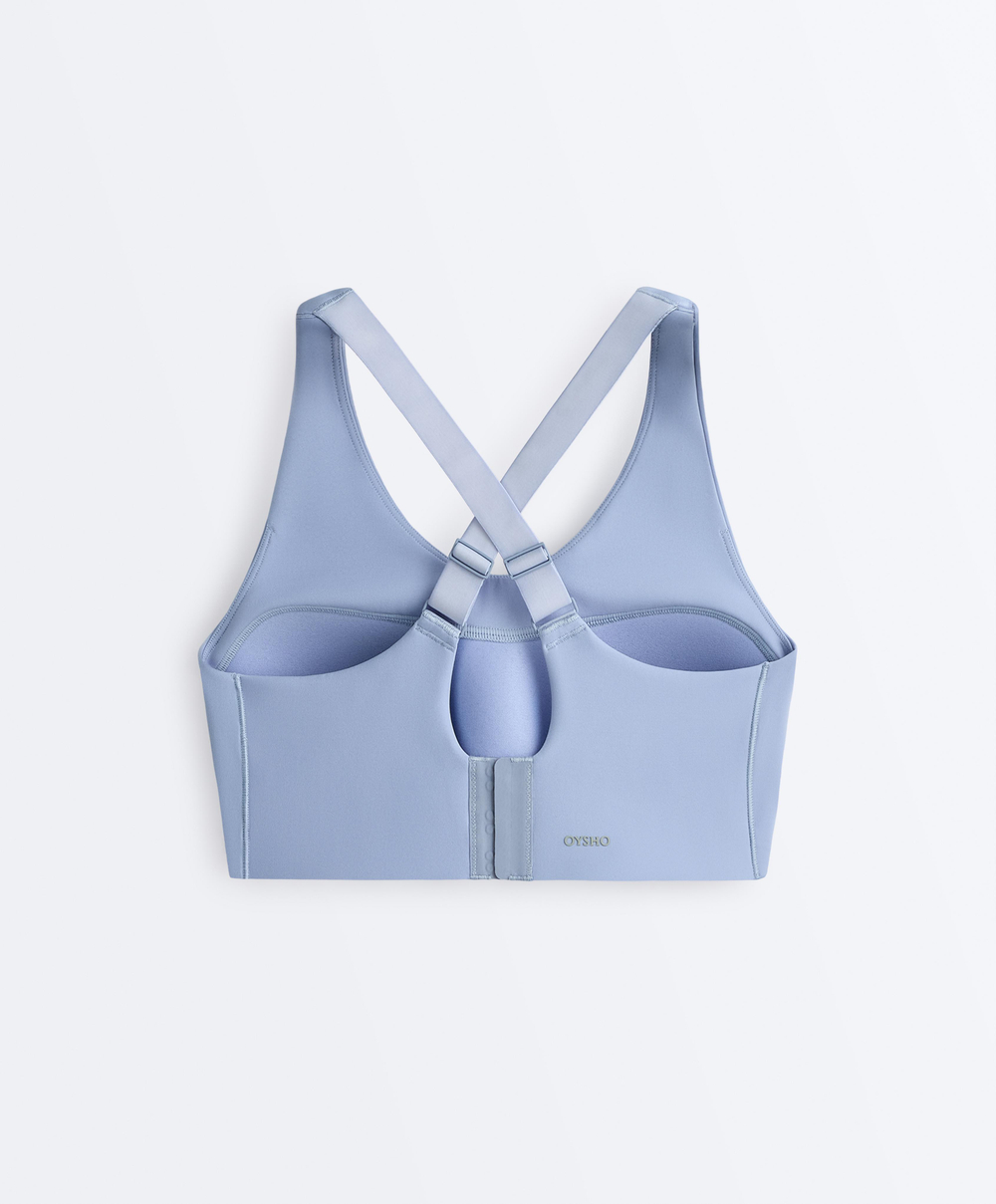 Oysho Кроп-топ Compressive, сине-серый