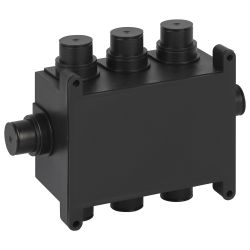 Коробка распаячная ЭРА KRM-118-76-60 черная 118х76х60мм для монолитного строительства 8 входов IP44