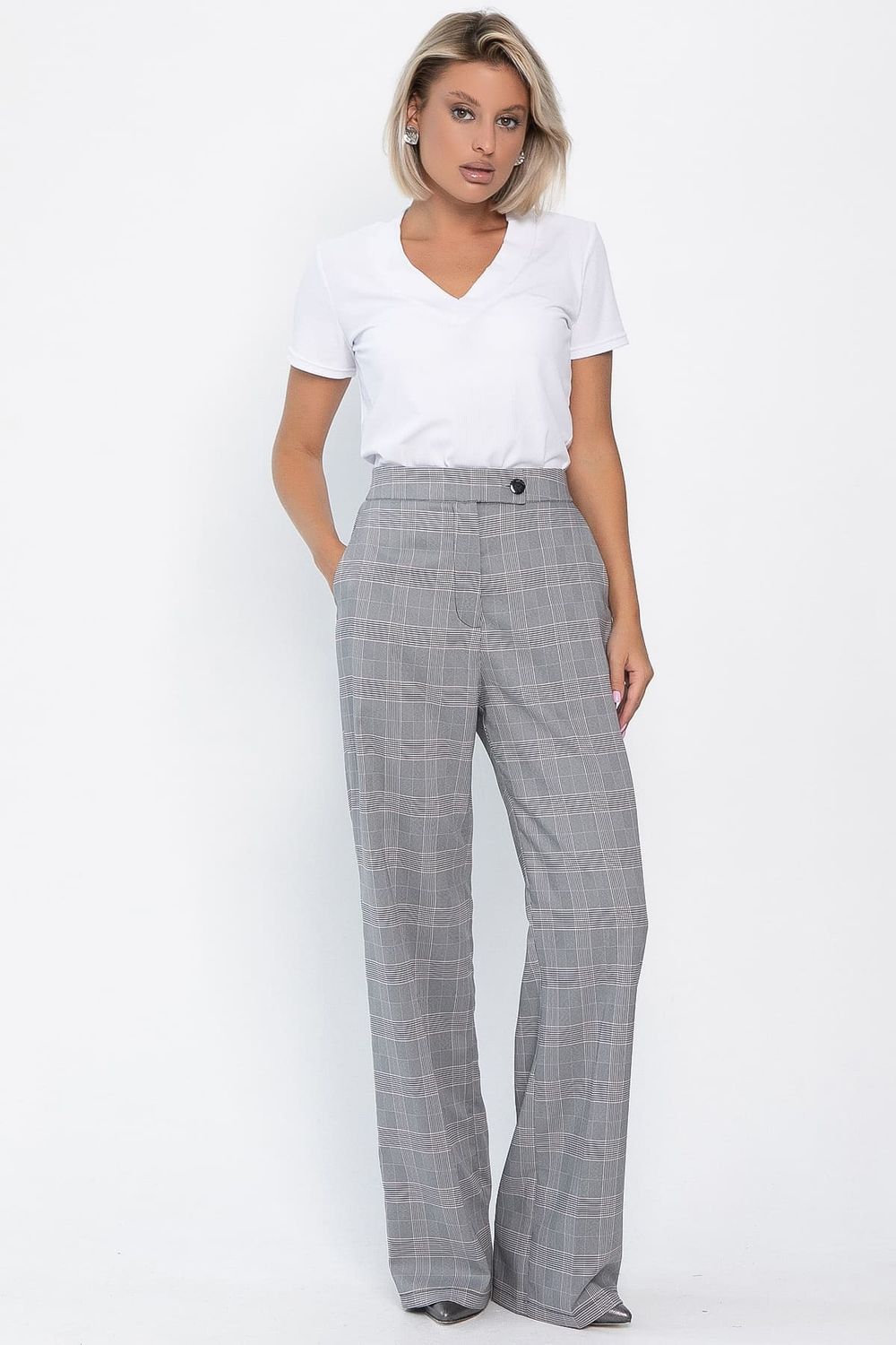 Брюки Брайн (серые/клетка) Б14105-34М LT Collection