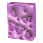 Пакет подарочный бумажный Alingar, (XL) 31х40х12 см, вертикальный, "Бабочки", мат. ламинация, эффект 3D, ассорти