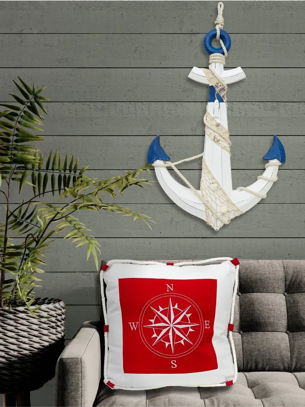 Декоративная подушка в морском стиле 40*40 см