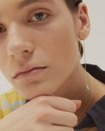 Моносерьга Alpha с голубым топазом на цепочке