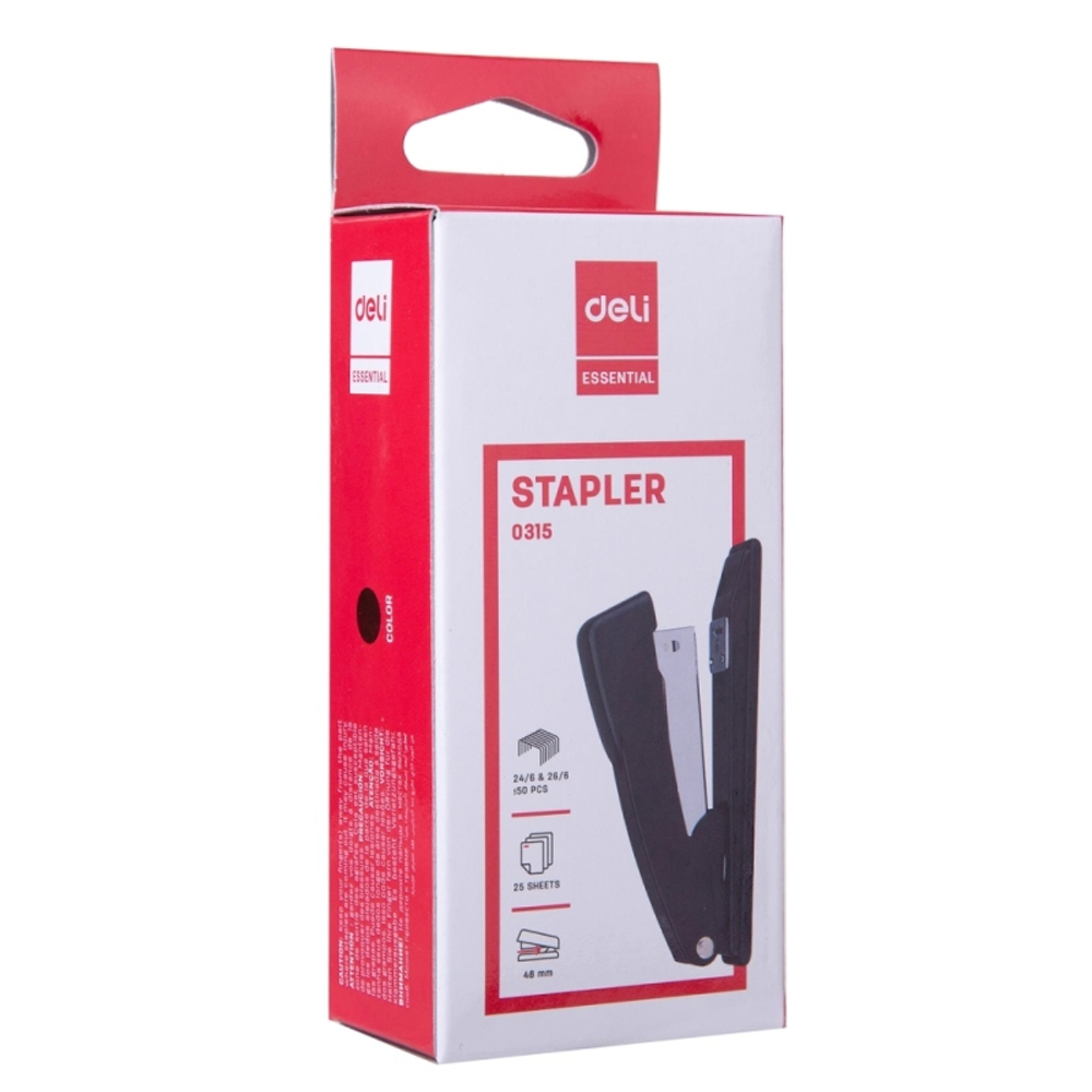 Степлер металлический DELI "Е0315" до 25 листов, ассорти