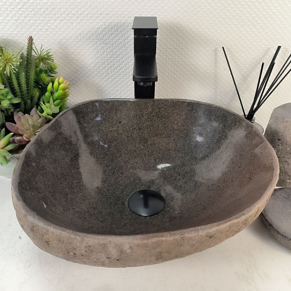 Каменная раковина из речного камня RS-05288 (38*35*15) 0860 из натурального камня