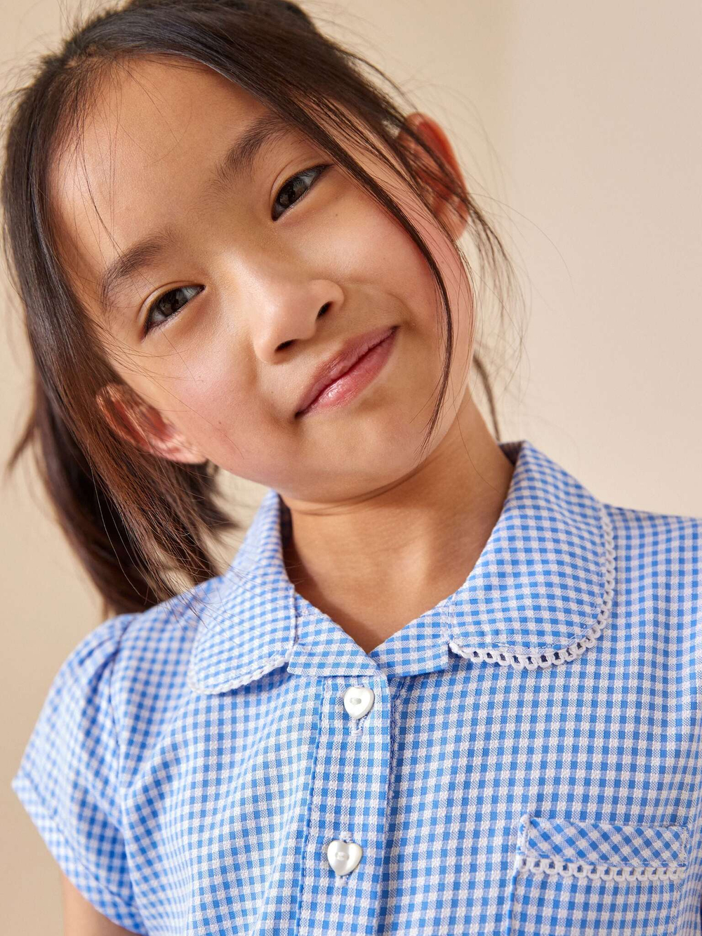 Платье с резинка для волос в комплекте для девочки Next 498-043, Голубой, Белый