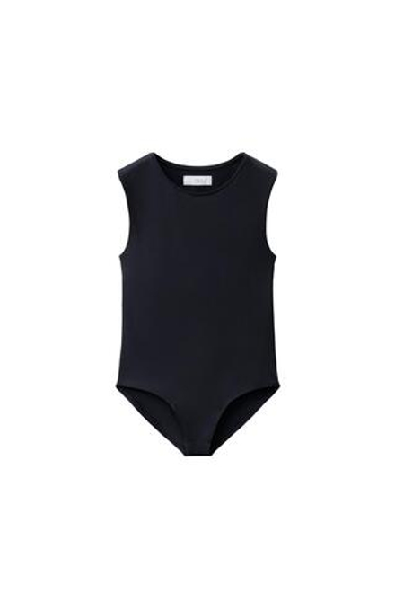 ZARA БОДИ ИЗ ПОЛИАМИДА С ВЫРЕЗОМ, СИНИЙ