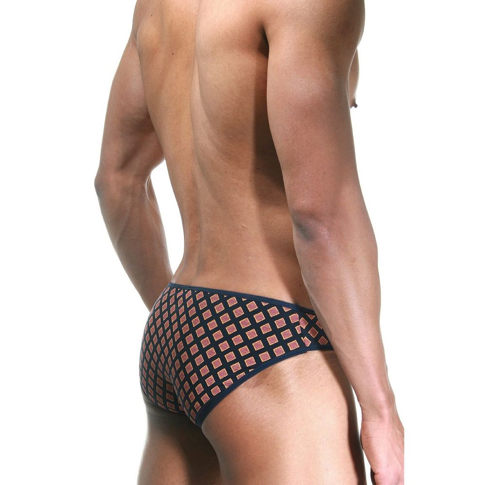 Мужские трусы слипы темно-синие с принтом DARKZONE DZN6517