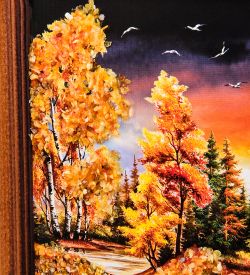 AMB-74/49 Картина «Красота природы» (с янтарной крошкой) дер.краш.рамка 12х15